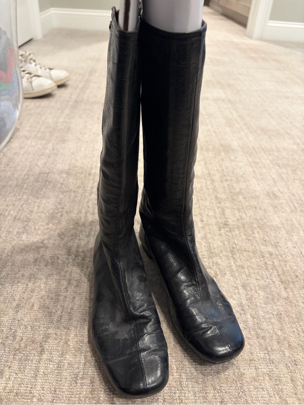 Coach Black Leather Knee-High Heeled Boots